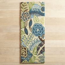 Cloud Step® Floral Blue Memory Foam Rug