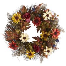Faux Rudbeckia & Ranunculus Wreath