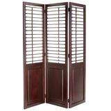 Plantation Espresso Brown Shutter Room Divider