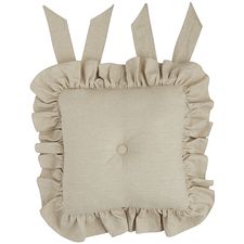 Ruffle Natural Dining Chair Cushion