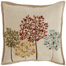 Beaded & Embroidered Trees Pillow