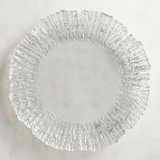 Silver Rim Luster Charger Plate