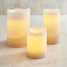 Deco Wick™ Layered Tan LED Pillar Candles