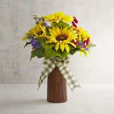 Faux Sunflower Stack Arrangement