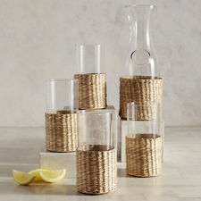 Wicker Carafe & Glass Set