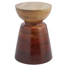Avani Mango Wood Drum Accent Table