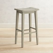 Lawson Linen Gray Backless Bar Stool