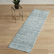 Pasha Heirloom Border Blue 2'3"x8 Runner