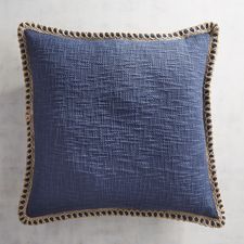 Chunky Jute-Trimmed Navy Pillow