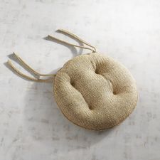 Round Bistro Dining Cushion in Carmela Natural