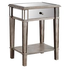 Hayworth Mirrored Weathered Oak Nightstand