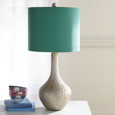 Teal Honeycomb Table Lamp