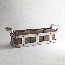 Galvanized Planter Box Utensil Caddy