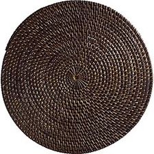 Dark Brown Round Rattan Placemat