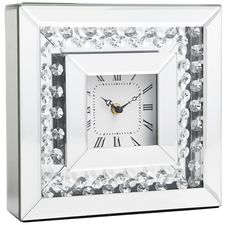 Clear Gems Mirrored Desk Clock