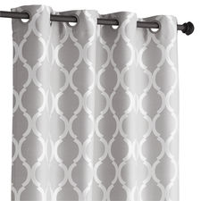 Moorish Tile Gray 84" Grommet Curtain