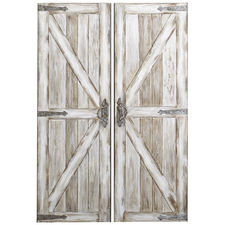 Antique White Rustic Barn Doors Art