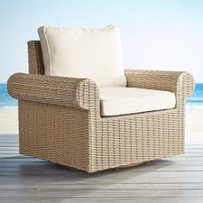 Echo Beach Sand Swivel Rolled Armchair