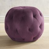 Ormand Plum Velvet Tufted Ottoman