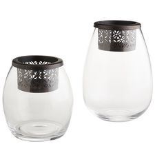 Metal Scroll Filler Hurricane Candle Holders