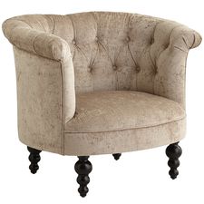 Colette Sandshell Crushed Velvet Armchair