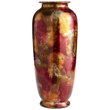 Red & Gold Foil Ceramic Urn Vase