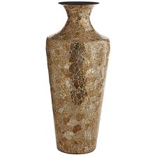 Gold & Silver Crackle Glass Mosaic Vase