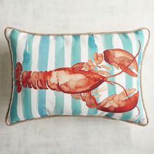Lobster Printed Lumbar Pillow