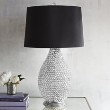 Black & Crystal Bead Table Lamp