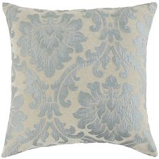 Chenille Damask Smoke Blue Pillow