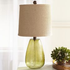 Green Seeded Glass Table Lamp