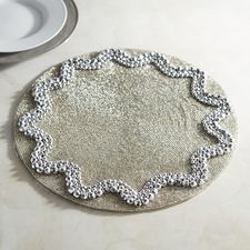 Pewter Ripple Beaded Placemat