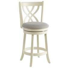 Holbrook White Swivel Counter Stool