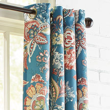 Ashford Floral Teal 84" Grommet Curtain