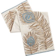 Beaded Peacock 40" Table Runner 