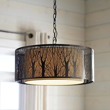 Etched Birches Pendant Light