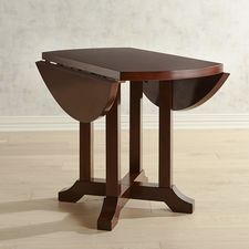 Torrance 42" Mahogany Drop Leaf Round Dining Table