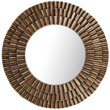 Gold Waves Round 41" Metal Framed Mirror