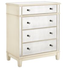 Hayworth Mirrored Antique White Chest