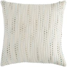 Basketweave Striped Aqua Pillow