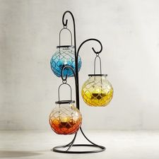 Medallion Ombre Glass Hanging Tealight Lantern