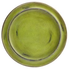 Green Antiqued Wood Charger Plate