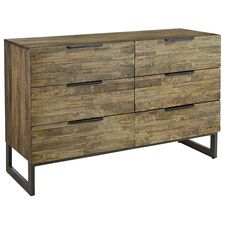 Pierce Gray Wash 6-Drawer Dresser