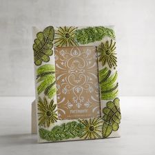 Tropical Leaf Green Beaded 4x6 Photo Frame