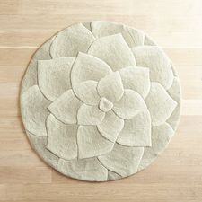 Rose Tufted Ivory Round Rug