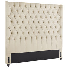 Audrey II Upholstered Flax Wingback Queen Headboard
