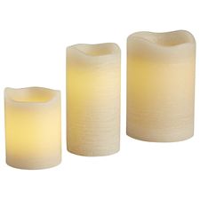 Deco Wick™ Distressed Tan LED Pillar Candles