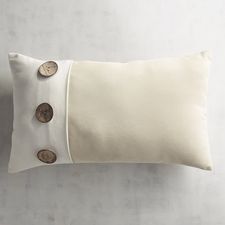 Calliope Button Ivory Lumbar Pillow