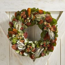 Preserved Lemon Leaf & Wheat 22" Wreath