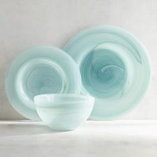 Turquoise Alabaster Glass Dinnerware